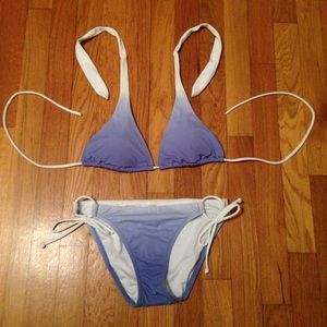 Victoria's Secret Blue and White Ómbre Bikini Set